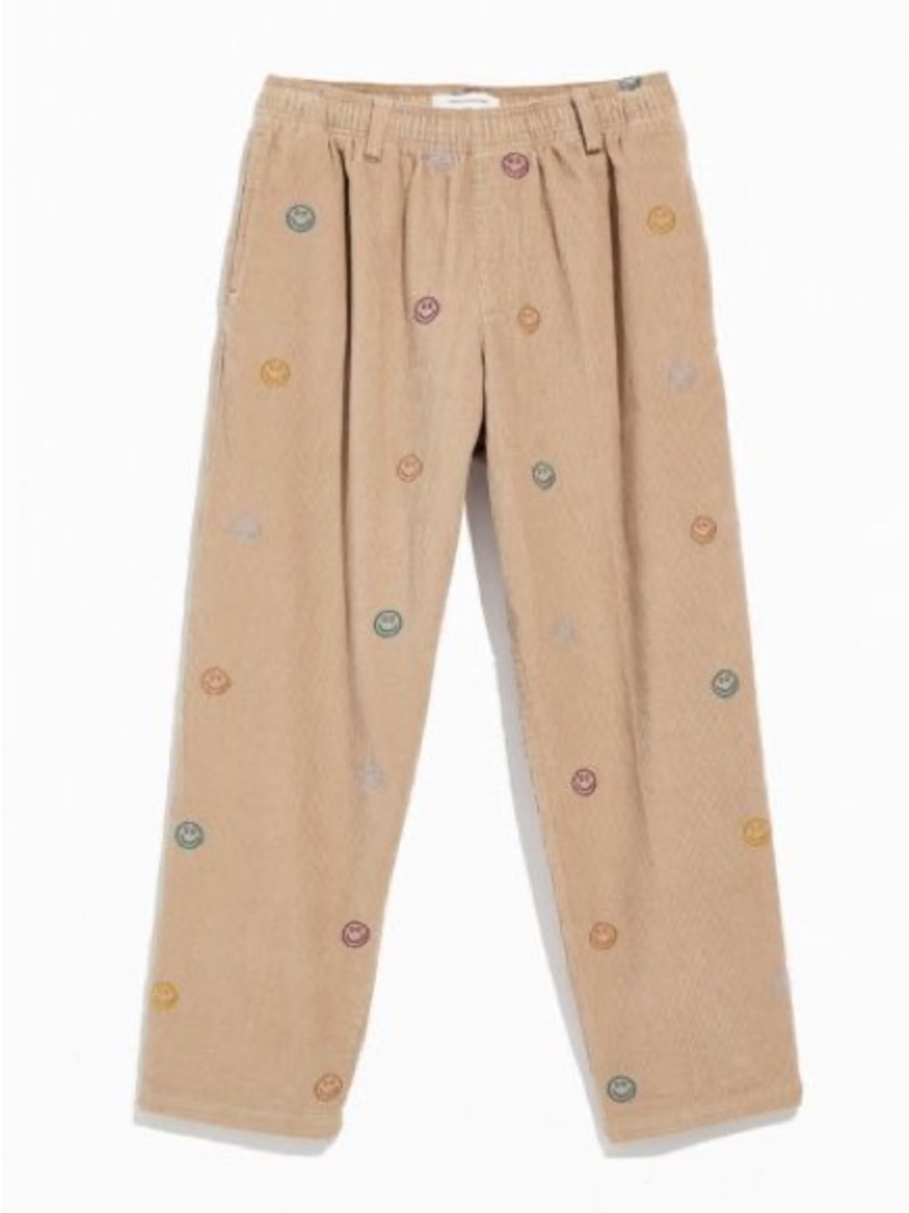 Urban Outfitters Beige Corduroy Smile Embroidered Pants